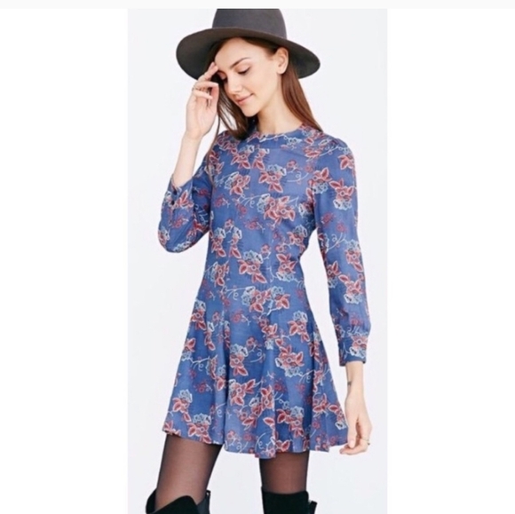 Urban Outfitters Ryder Label Retro Floral Dress - Picture 1 of 8